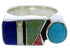Southwestern Sterling Silver Multicolor Ring Size 6-1/4 UX39891